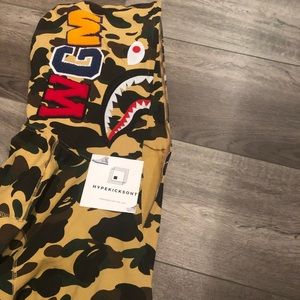 Bape Yellow Camo Shark Hoodie